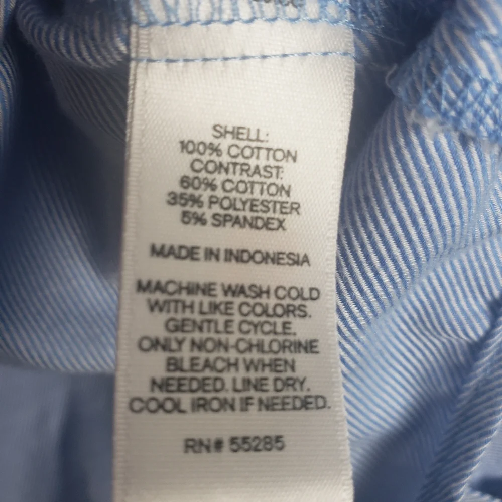 Express The Essential Shirt Blue and White Button Down - Picture 8 of 11